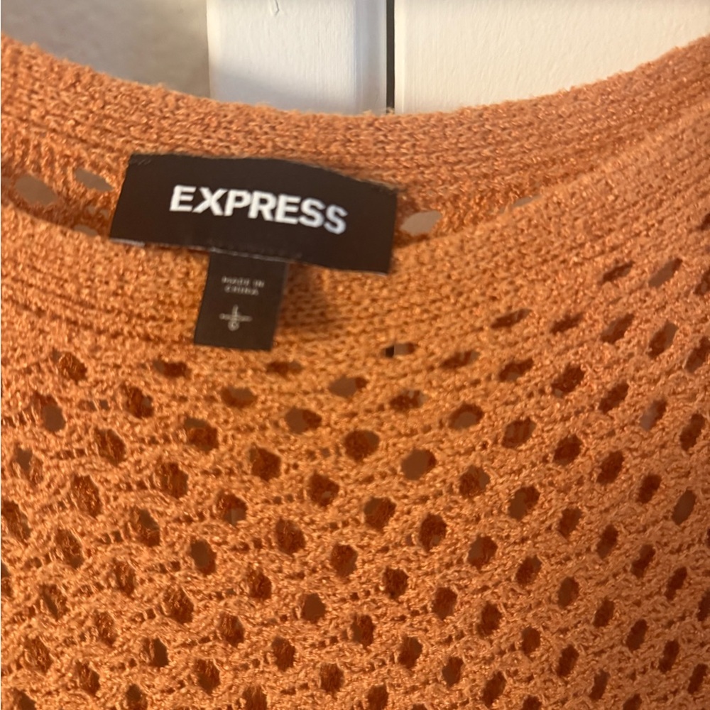 Express Tangerine open knit Top